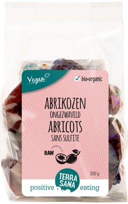 TerraSana RAW Abrikozen ongezwaveld bio 200 Gram