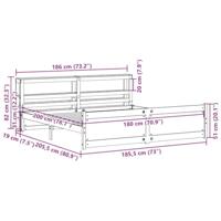 Bedframe met hoofdbord massief grenenhout 180x200 cm - thumbnail