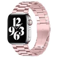 By Qubix - Stalen schakelband - Rosé pink - Compatible met Apple watch 38mm / 40mm / 41mm / 42mm - Compatible Apple watch bandjes - thumbnail