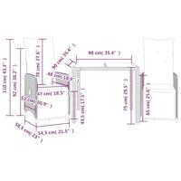 3-delige Bistroset met kussens poly rattan grijs - thumbnail