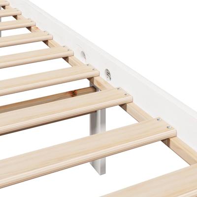 Bedframe zonder matras massief grenenhout wit 140x190 cm