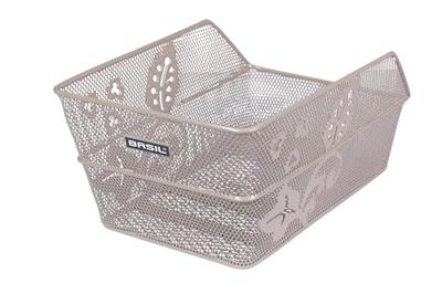 Basil Fietsmand cento flower achtermand 24 x 38,5 x 11 cm - nude metallic