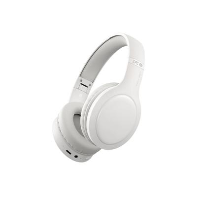 SPC Heron Studio Bluetooth-hoofdtelefoon, over-ear met 30 uur batterijduur, twee gelijktijdige verbindingen, geïntegreerde microfoon, AUX-in-ingang en opvouwbaar, kleur wit
