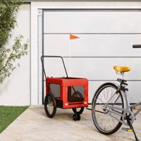 VidaXL Hondenfietstrailer oxford stof en ijzer oranje en zwart - thumbnail