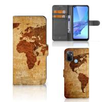 OPPO A53 | OPPO A53s | Flip Cover | Wereldkaart - thumbnail