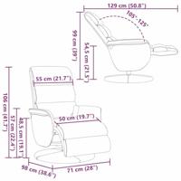 Ligstoel Wit 98 x 71 x 106 cm PU - thumbnail