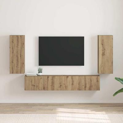 TV Wandkast 2 pcs Ambachtelijk eiken 30 x 31 x 80 cm