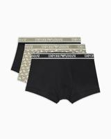 Armani boxershort 3-pack groen - zwart met logo print - thumbnail