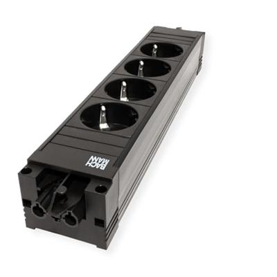 Bachmann 906.18819 4-voudig Stekkerdoosmodule zonder schakelaar Zwart