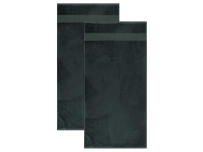 LIVARNO Set van 2 bamboe handdoeken 50 x 100 cm (Marineblauw)