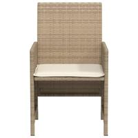 3-delige Bistroset met kussens poly rattan beige - thumbnail