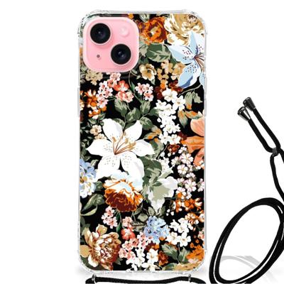 Case voor iPhone 15 Plus Dark Flowers Case voor iPhone 15 Plus Dark Flowers