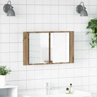 Badkamer spiegelkast Artisan Eiken 80 x 12 x 45 cm Bewerkt hout - thumbnail