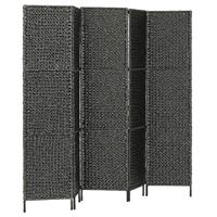 Kamerscherm met 5 panelen 193x160 cm waterhyacint zwart - thumbnail