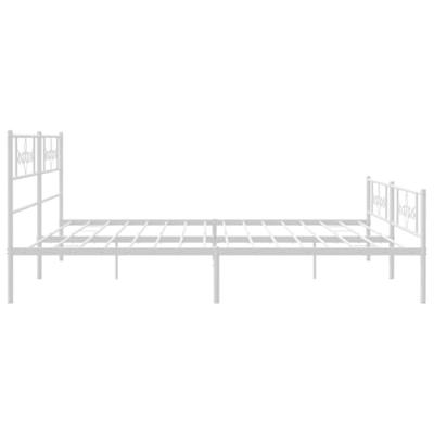 Bedframe met hoofd- en voeteneinde metaal wit 193x203 cm Bedframe met hoofd- en voeteneinde metaal wit 193x203 cm