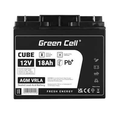 Green Cell Green Cell - USV-Akku - 1 x Batterie - Sealed Lead Acid (SLA) Loodaccu 12 V 18 Ah Loodgel (b x h x d) 181 x 167 x 77 mm M5-schroefaansluiting