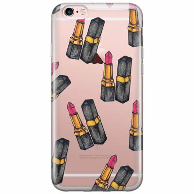 iPhone 6/6s transparant hoesje - Lips & stars