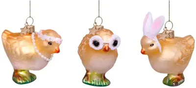 Vondels paashanger kippen 6cm multi 3 stuks