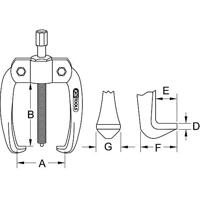 KS Tools 620.4303 Poelietrekker Aantal haken: 2 - thumbnail