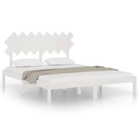 Bedframe massief hout wit 160x200 cm - thumbnail