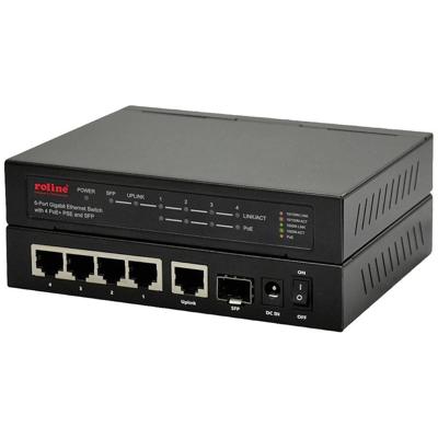 ROLINE Gigabit Ethernet Switch 6 poorten (5x 10/100/1000 + 1x SFP, 4x PoE+) ROLINE Gigabit Ethernet Switch 6 poorten (5x 10/100/1000 + 1x SFP, 4x PoE+)