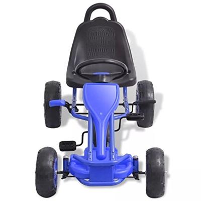 Skelter met pedalen en pneumatische banden blauw