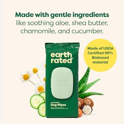 Earth Rated dog wipes geurloos composteerbaar - thumbnail