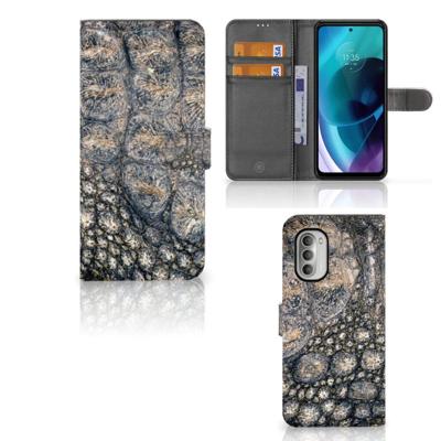 Motorola Moto G51 5G | Telefoonhoesje | Met pasjeshouder | Krokodillenprint Motorola Moto G51 5G | Telefoonhoesje | Met pasjeshouder | Krokodillenprint