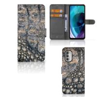 Motorola Moto G51 5G | Telefoonhoesje | Met pasjeshouder | Krokodillenprint - thumbnail
