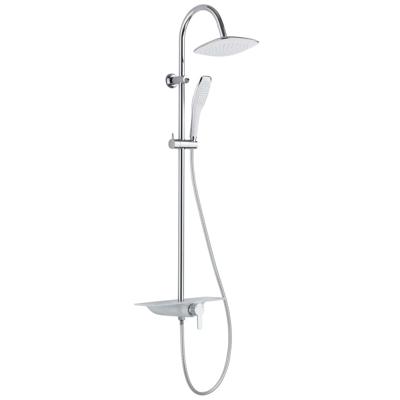 WATERWAY hoofddouche met ééngreepsmengkraan en planchet, chroom-wit wellness-hoofddouche met antikalk nozzles, hoofddouche: ca. 20 x 20 cm handdouche met antikalk nozzles, maat: (b x. L) ca. 6,4 x WATERWAY hoofddouche met ééngreepsmengkraan en planchet, chroom-wit wellness-hoofddouche met antikalk nozzles, hoofddouche: ca. 20 x 20 cm handdouche met antikalk nozzles, maat: (b x. L) ca. 6,4 x