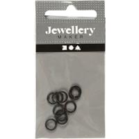 Creativ Company Ringen, afm 7 mm, dikte 1 mm, zwart, 50 stuk/ 1 doos - thumbnail