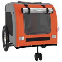 Hondenfietstrailer oxford stof en ijzer oranje en grijs - thumbnail