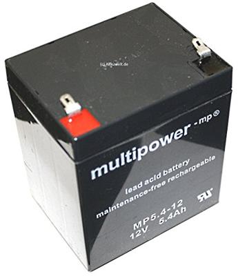 multipower PB-12-5,4-4,8 Loodaccu 12 V 5.4 Ah Loodvlies (AGM) (b x h x d) 90 x 107 x 70 mm Kabelschoen 4.8 mm Onderhoudsvrij, Geringe zelfontlading