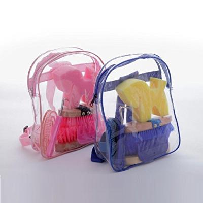 Poetsset van 7 items in Rugtas roze