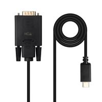 NANOCABLE 10.15.5202 converterkabel USB-C naar VGA, 1,8 m, zwart - thumbnail