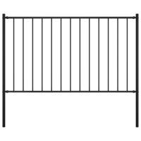 Hekpaneel met palen 1,7x1 m gepoedercoat staal zwart - thumbnail