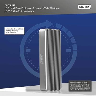 Digitus DA-71157 behuizing voor opslagstations SDD-behuizing Zwart M.2 - thumbnail