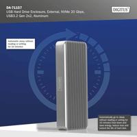 Digitus DA-71157 M.2 SSD-behuizing USB-C 3.2 Gen 2x2 20 GBit/s M.2 PCIe NVMe 2230, 2242, 2260, 2280 DA-71157 - thumbnail