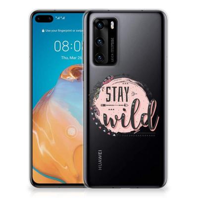 Huawei P40 Telefoonhoesje met Naam Boho Stay Wild Huawei P40 Telefoonhoesje met Naam Boho Stay Wild