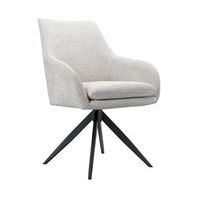 Richmond Draaibare Eetkamerstoel 'Lisonne' Chenille, kleur Crème