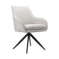 Richmond Draaibare Eetkamerstoel 'Lisonne' Chenille, kleur Crème - thumbnail