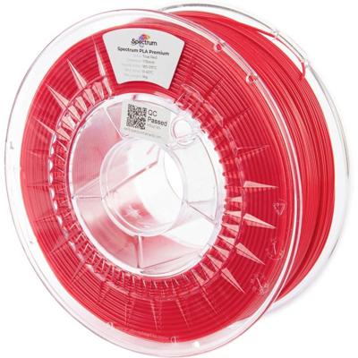 Spectrum Filaments 80843 PLA Premium Filament PLA kunststof Hoge treksterkte 1.75 mm 1000 g True Red, Rood 1 stuk(s)