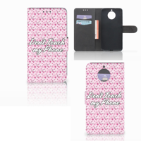 Motorola Moto G5S Plus Portemonnee Hoesje Flowers Pink DTMP - thumbnail