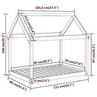 VidaXL Hondenmand 111x80x100 cm massief grenenhout - thumbnail