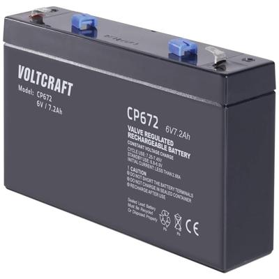 VOLTCRAFT CE6V/7Ah Loodaccu 6 V 7.2 Ah Loodvlies (AGM) (b x h x d) 151 x 100 x 34 mm Kabelschoen 4.8 mm Onderhoudsvrij