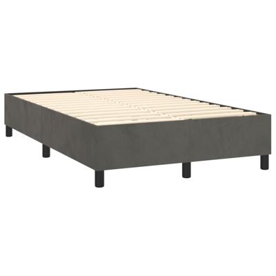 Boxspring met matras fluweel donkergrijs 120x200 cm