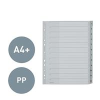 Leitz 1282 Register DIN A4, Bovenbreedte 1-12 Polypropyleen Grijs 12 tabbladen 12820000 - thumbnail