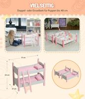 Houten Poppen Stapelbed - Puntos Grijs - thumbnail