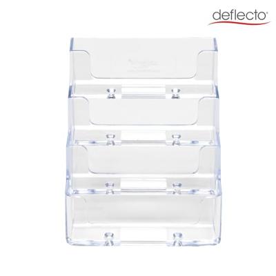 Deflecto Visitekaarthouder 4 opbergvakken, transparant