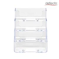 Deflecto Visitekaarthouder 4 opbergvakken, transparant - thumbnail